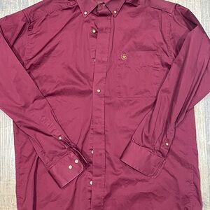 Men's Burgundy Ariat Dress Shirt